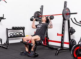 Male model using the CF840 in a studio