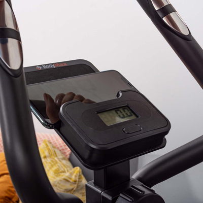 A close up of the BodyMax MXT40 M2 Incline Step Trainer console