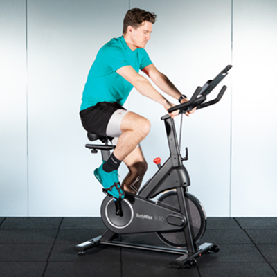 A model cycling on the BodyMax SC30