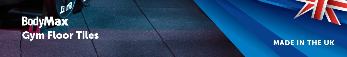 BodyMax Enduramax Black Rubber Gym Floor Tiles - 1m x 1m x 40mm - product page banner