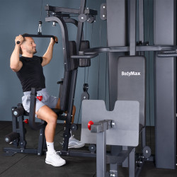 Image of the BodyMax CG5 Corner Multi-Gym - model performing lat pulldown