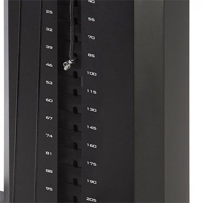 Product image of the BodyMax MG5 - close-up of the weight stack