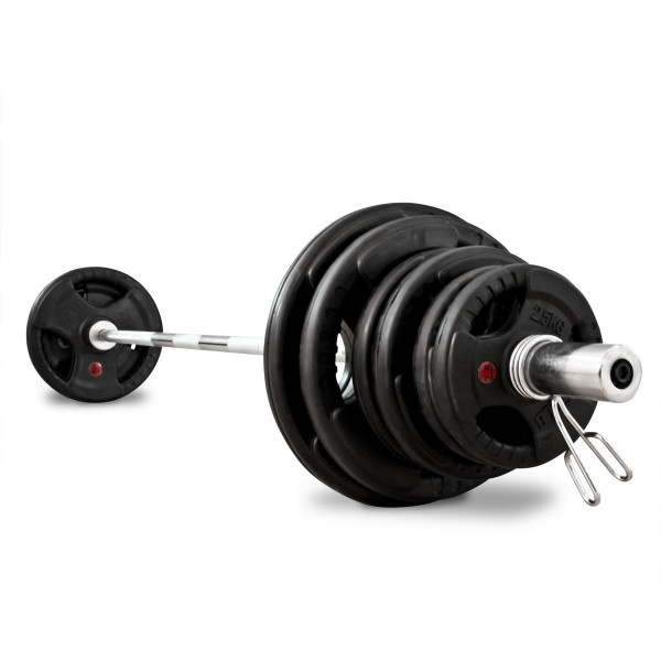 BodyMax Olympic Rubber Radial Weight Kit with 6ft Bar - 70kg / 95kg / 115kg