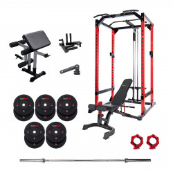 Bodymax CF475 Rack + Attachments + Bench + 170kg Weight Kit