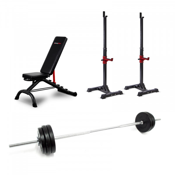 Included in the BodyMax Space Saver Squat Set.