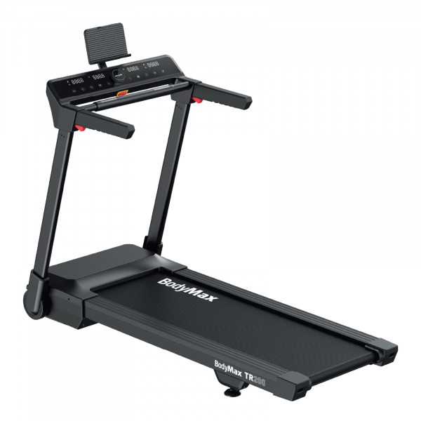 Rear-left angled view of the BodyMax TR200 Treadmill
