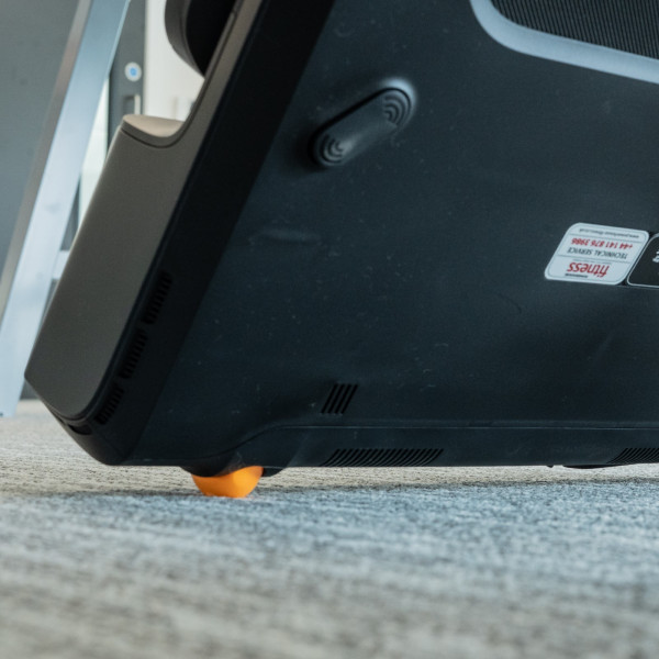 Close-up of transport wheels on the BodyMax WP60 Treadmill Walking Pad