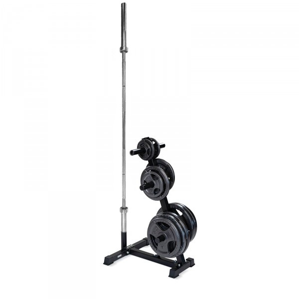 BodyMax 215kg Olympic Cast Iron Weight Set with 7ft Bar and Storage