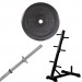 BodyMax 215kg Standard 1" Cast Iron Weight Set with 7ft Bar and Storage