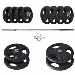 BodyMax Olympic Cast Tri-Grip Weight Kit with 6ft Bar - 70kg / 95kg / 115kg  BodyMax Olympic Cast Tri-Grip Weight Kit with 6ft Bar - 70kg / 95kg / 115kg