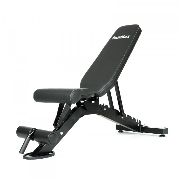 The BodyMax UB5 Bench is a sturdy weight bench Side view