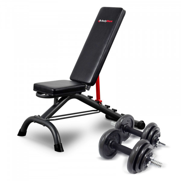 BodyMax CF325 FID Utility Weight Bench with 20 kg Dumbbell Kit