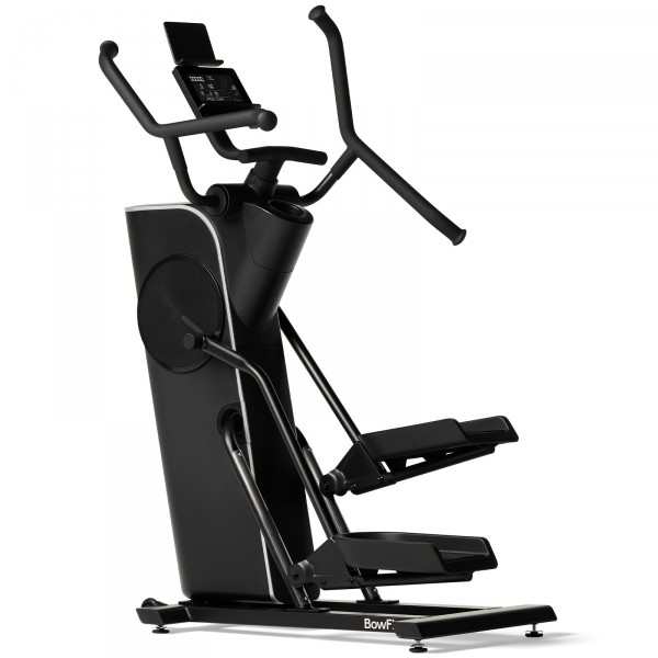 The BowFlex Max Trainer SEi seen from a left-angled perspective, without a tablet on the holder