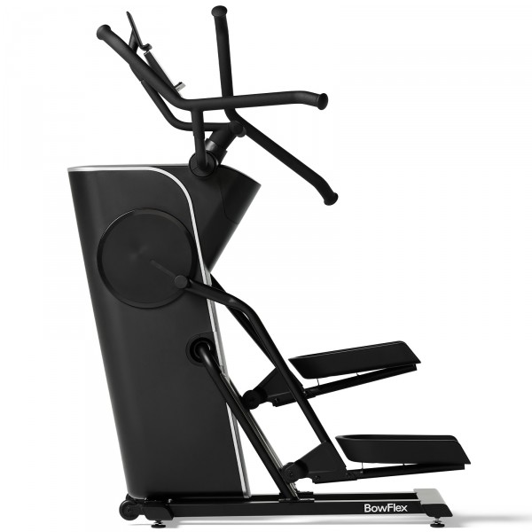 The BowFlex Max Trainer SEi viewed from the left side, with no tablet in the holder