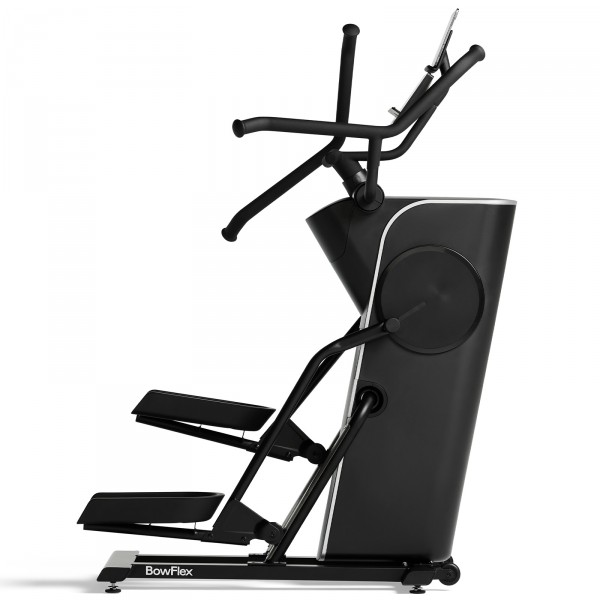 The BowFlex Max Trainer SEi from the right side, showcasing a tablet on the holder