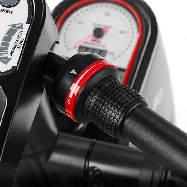 Detail of the resistance control hand grip on the BowFlex Max Trainer M3i