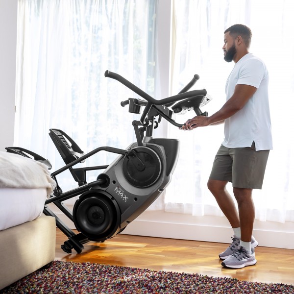 Transport wheels on the BowFlex Max Trainer M9 for easy mobility