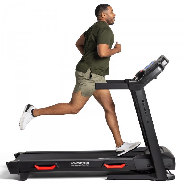 Exerciser running on a flat surface on the BowFlex BXT8Ji Treadmill