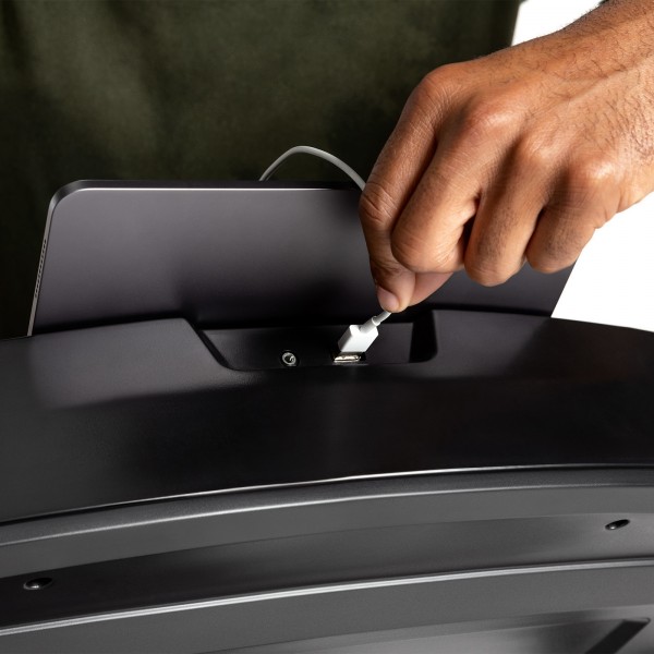 Close-up of the USB charging port on the BowFlex BXT8Ji Treadmill
