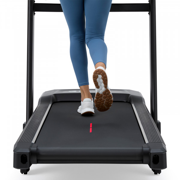 Close-up of the running surface on the BowFlex T9 treadmill.
