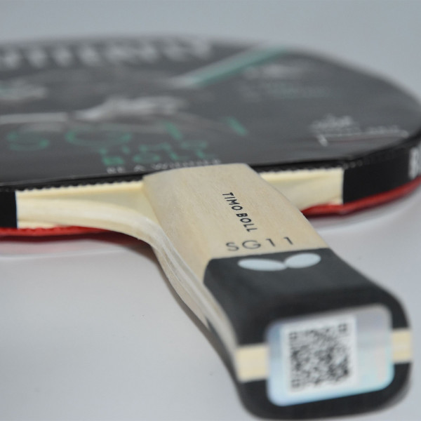 Close up of the Butterfly Timo Boll SG11 Table Tennis Bat handle