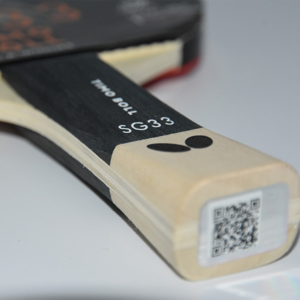 Close up of the Butterfly Timo Boll SG33 Table Tennis Bat handle