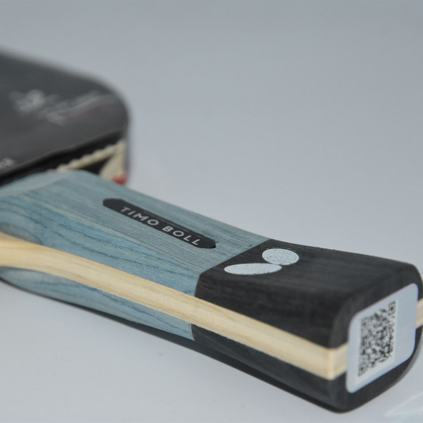 Close up of the Butterfly Timo Boll SG77 Table Tennis Bat handle