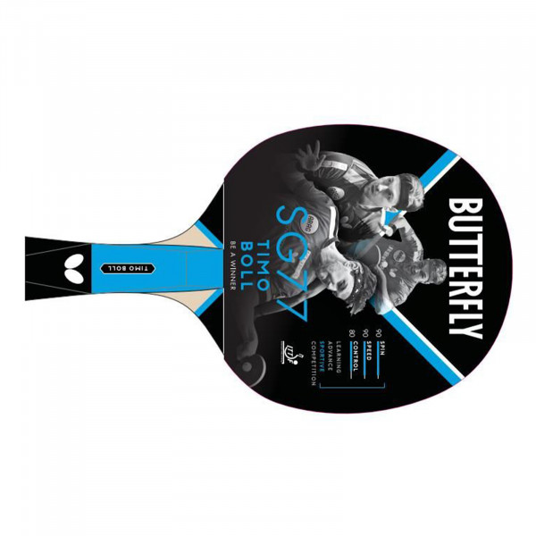 Top view of the Butterfly Timo Boll SG77 Table Tennis Bat