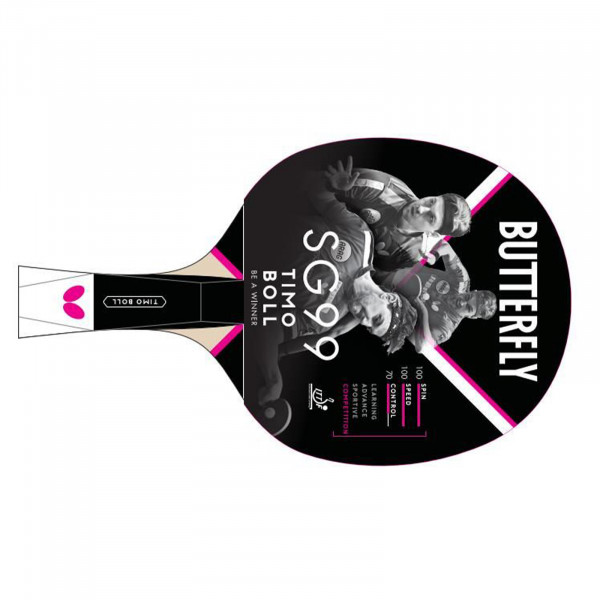 Top view of the Butterfly Timo Boll SG99 Table Tennis Bat