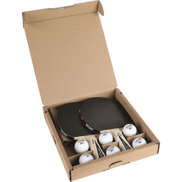 Butterfly Dimitrij Ovtcharov 2-Player Table Tennis Set - includes two bats, six training balls, and a signed picture of Dimitrij Ovtcharov