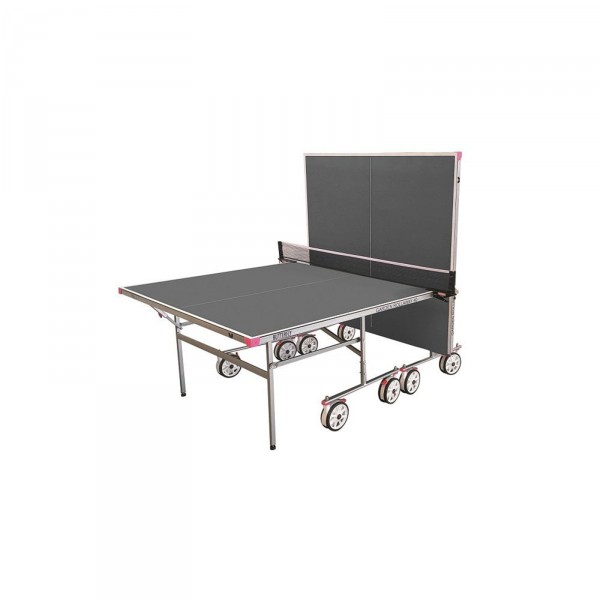 Butterfly Garden 40 Outdoor Rollaway Table Tennis Table Grey - half-closed