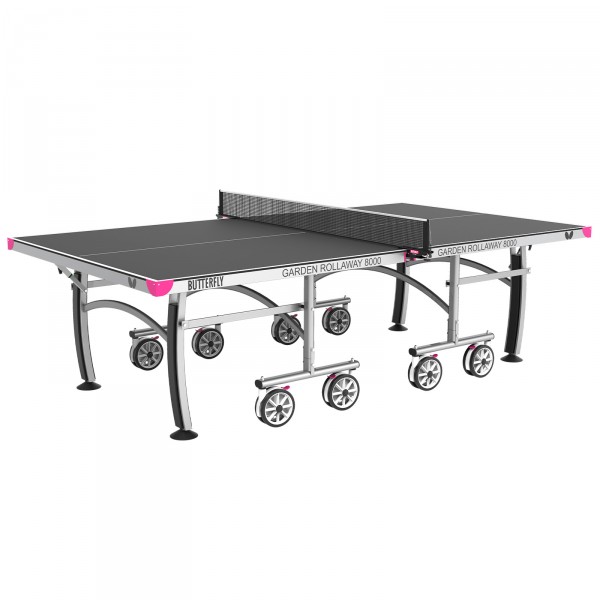 Butterfly Garden Rollaway 8000 Outdoor Table Tennis Table Black - full view