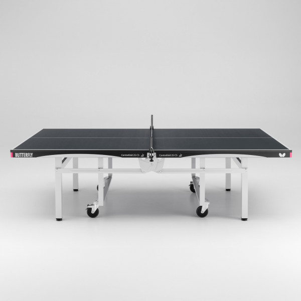 Front view of the Butterfly Centrefold 25 Indoor Rollaway Table Tennis Table in black