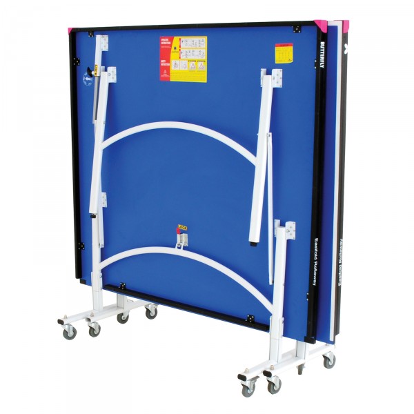 Butterfly Easifold 19 Indoor Rollaway Table Tennis Table Set Blue - compact and folded