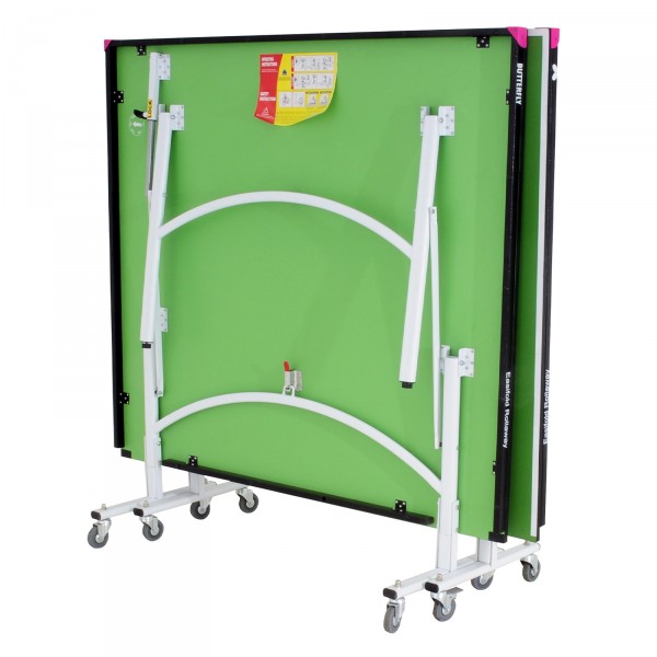 Butterfly Easifold 19 Indoor Rollaway Table Tennis Table Set Green - compact and folded