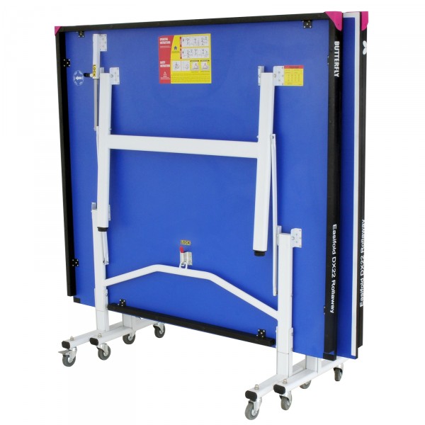 Butterfly Easifold Deluxe 22 Indoor Rollaway Table Tennis Table Blue - compact and folded