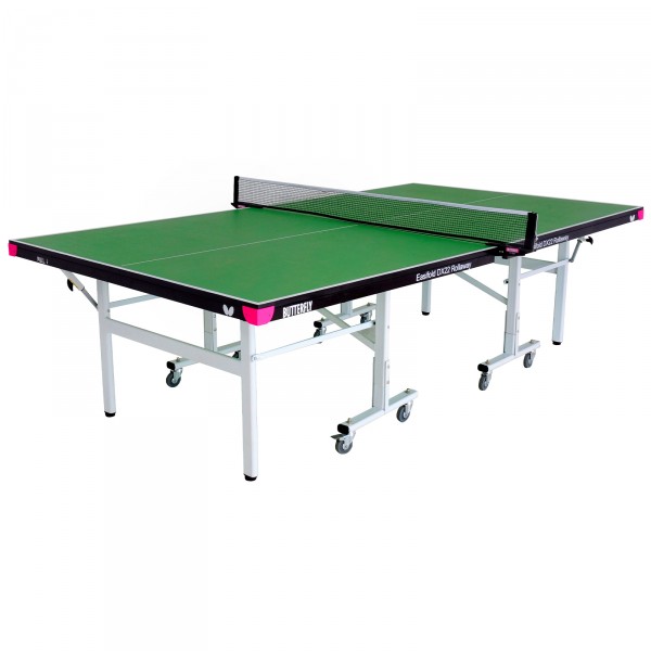 Butterfly Easifold Deluxe 22 Indoor Rollaway Table Tennis Table Green - full view