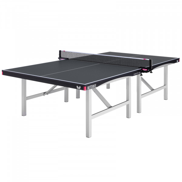 Top-angled view of the Butterfly Europa 25 Indoor Table Tennis Table in black