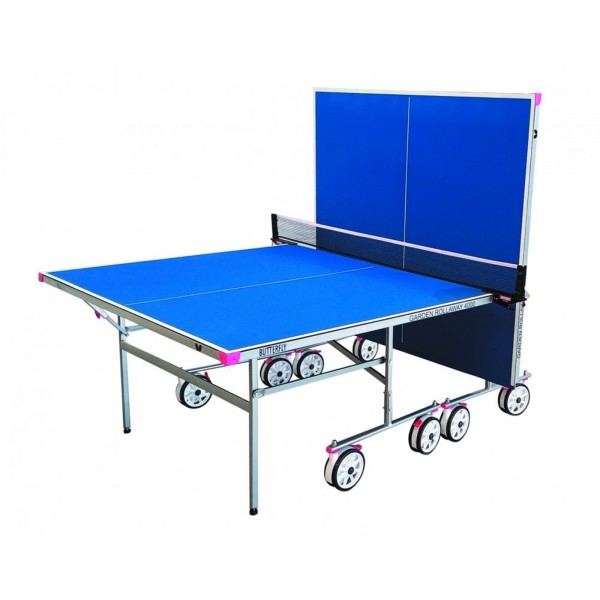 Butterfly Garden Rollaway 4000 Outdoor Table Tennis Table Blue - half-closed