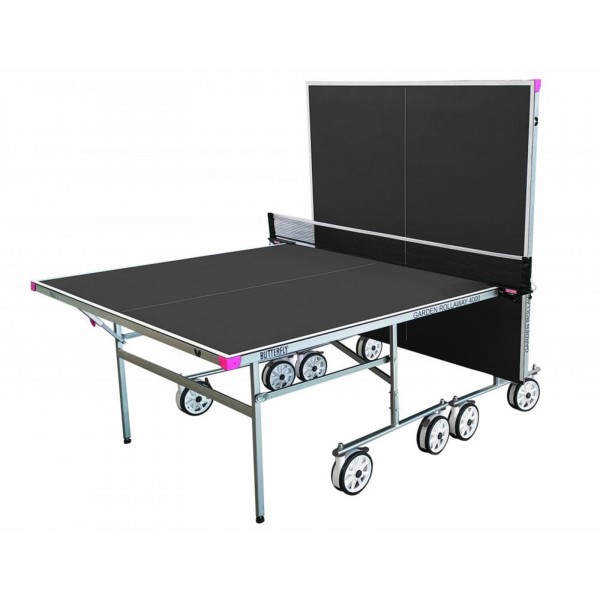 Butterfly Garden Rollaway 4000 Outdoor Table Tennis Table Grey - half-closed