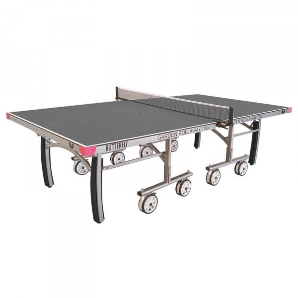 Butterfly Garden Rollaway 7000 Outdoor Table Tennis Table Grey - full view