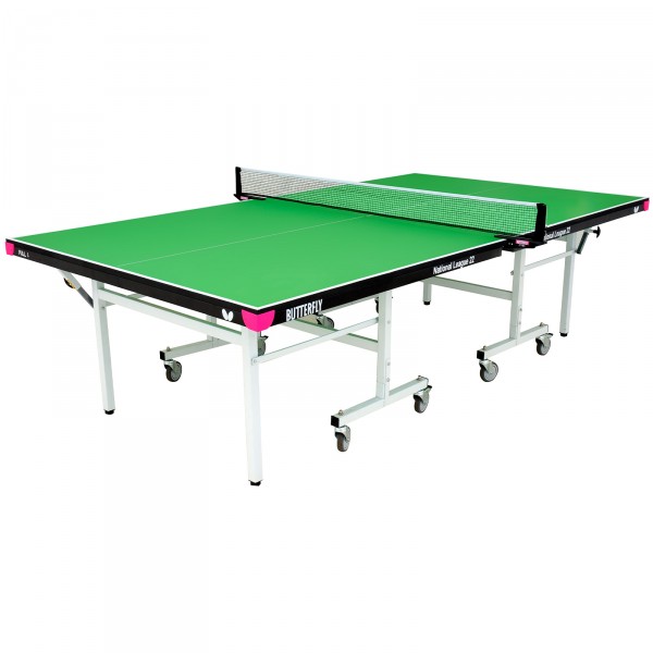 Butterfly National League 22 Indoor Rollaway Table Tennis Table Green - full view