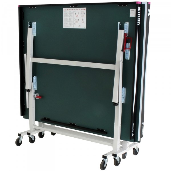 Butterfly Octet 25 Indoor Rollaway Table Tennis Table Green - folded