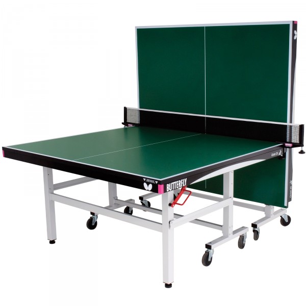 Butterfly Octet 25 Indoor Rollaway Table Tennis Table Green - half-closed