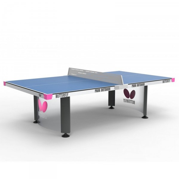 Butterfly Park Outdoor Table Tennis Table Blue - full view