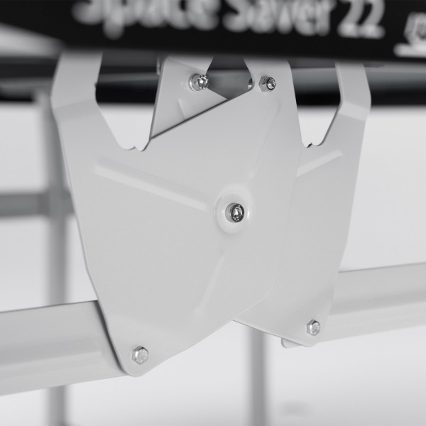 Close-up of the centre support on the Butterfly Space Saver 22 Indoor Rollaway Table Tennis Table in black