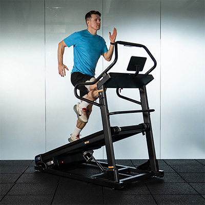 Image of a model running at incline.