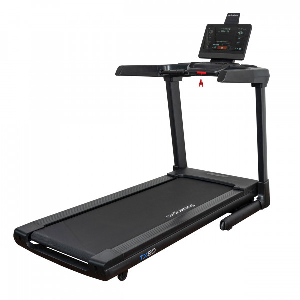 Angled front view of the cardiostrong TX80 Treadmill
