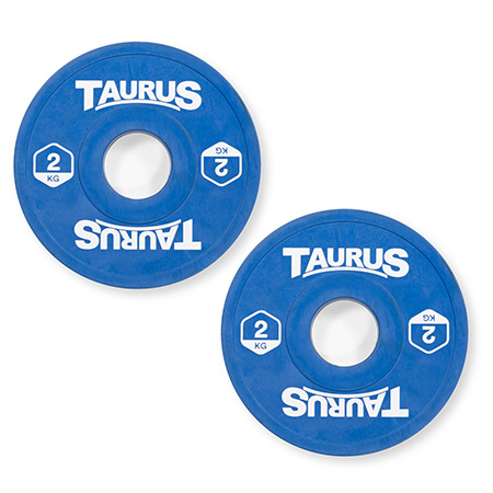 Top view of the 2kg pair of Taurus Fractional Weight Plates.