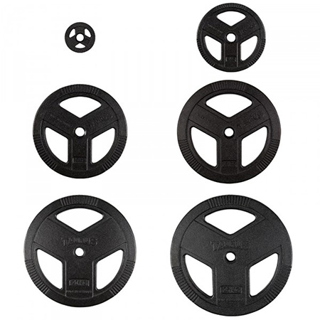 Taurus Premium Standard Cast Iron Weight Plates set in various sizes.